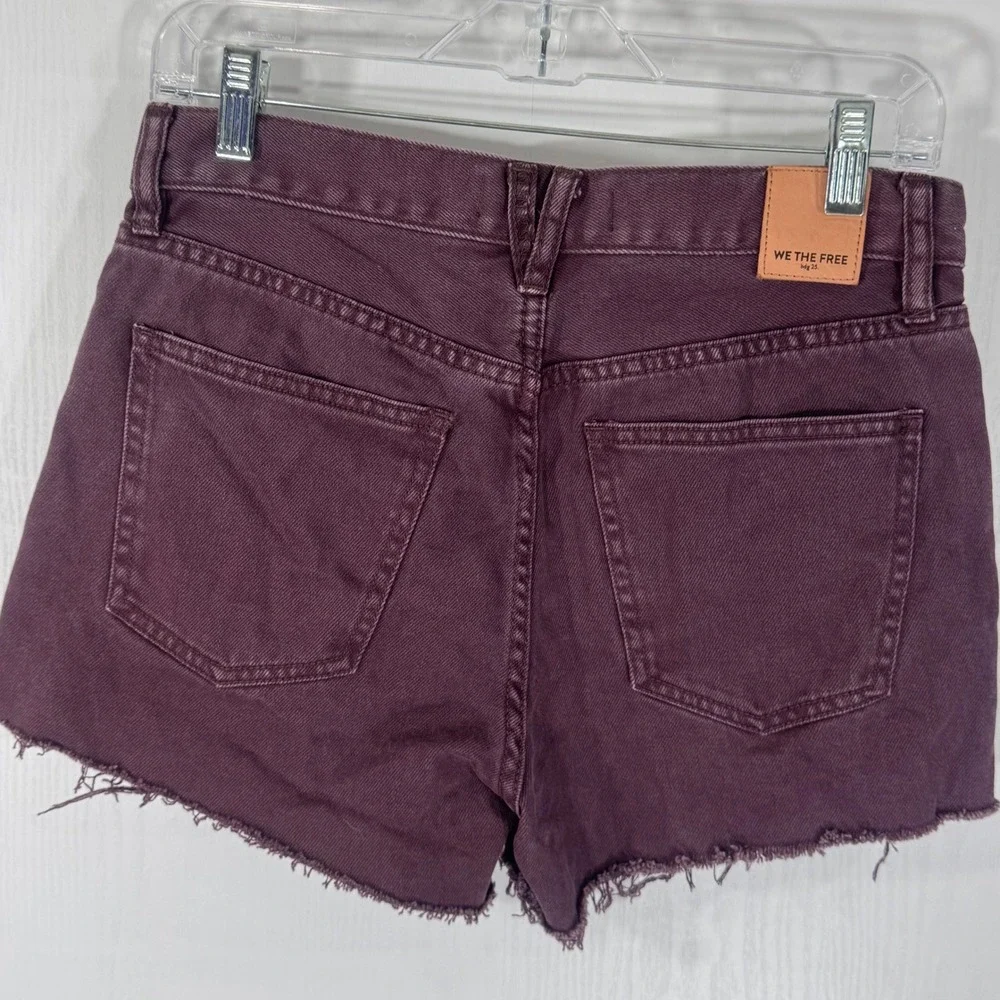 We The Free Twenty Six Cut Off Denim Shorts Button Fly Size 26 Purple‎